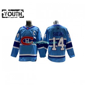 Dětské Hokejový Dres Montreal Canadiens Nick Suzuki 14 Adidas 2022-2023 Reverse Retro Modrý Authentic